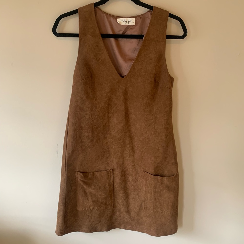 Molly Green Faux Suede Mini Dress